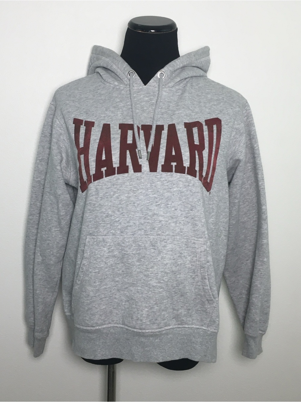 H&M Gray Hooded Sweatshirt with Maroon Harvard Logo